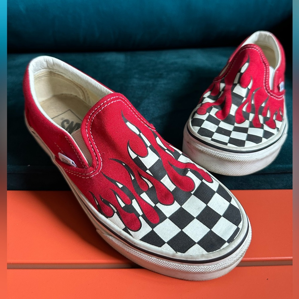 Vans Classic Slip-on Red Flame Checkers